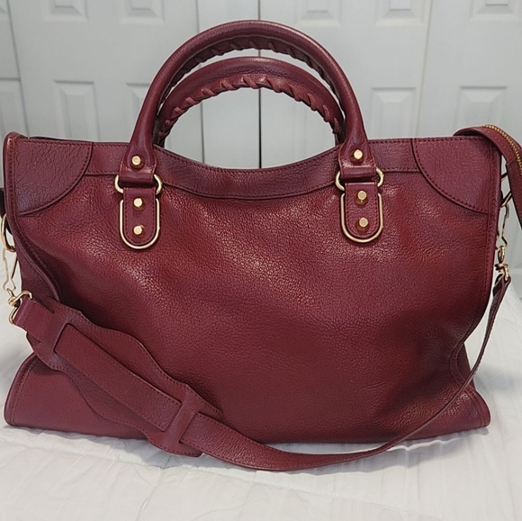 Balenciaga Classic City Metallic Edge Burgundy Leather - Picture 4 of 8